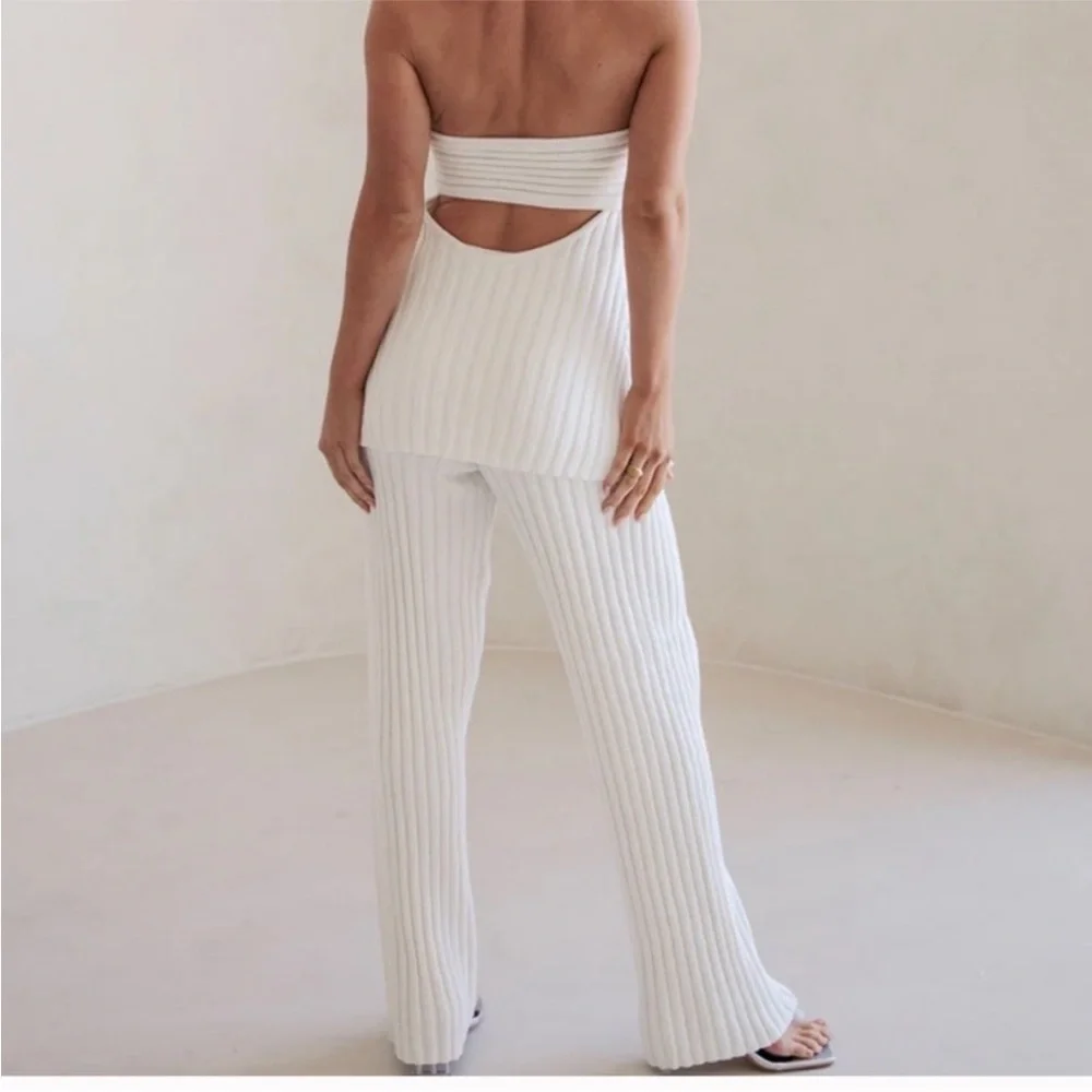 Sabo Skirt White Ribbed Set - Picture 2 of 3